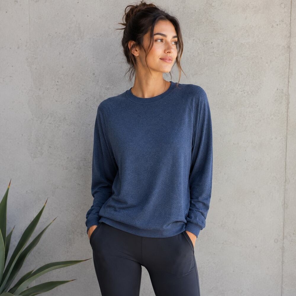 Vuoir Navy Crew Neck Long Sleeve Sweatshirt Large